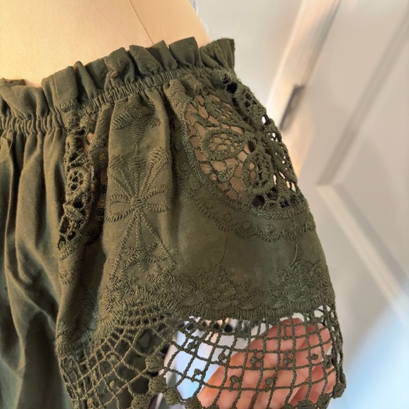 Indigo Rose Olive Crochet Midi Dress – Size M - Picture 3 of 10